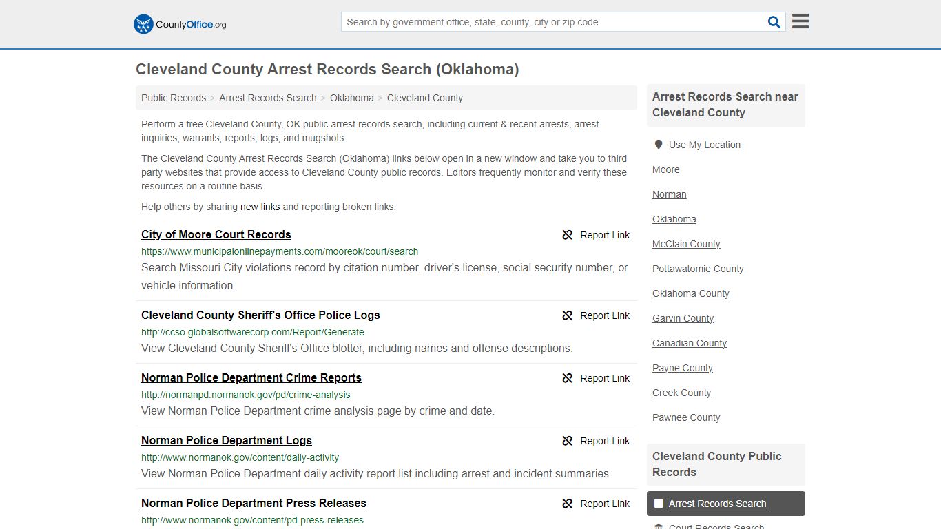 Arrest Records Search - Cleveland County, OK (Arrests & Mugshots)